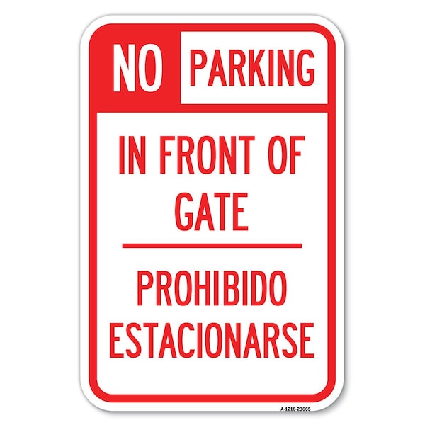 Signmission No Parking Sign No Parking in Front of G Heavy-Gauge Aluminum Sign, 12" x 18", A-1218-23665 A-1218-23665 - main